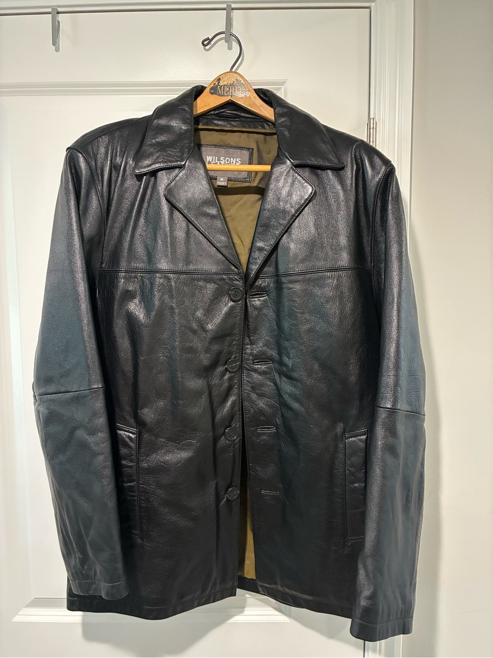 Wilsons Leather Black Men's Trench Coat